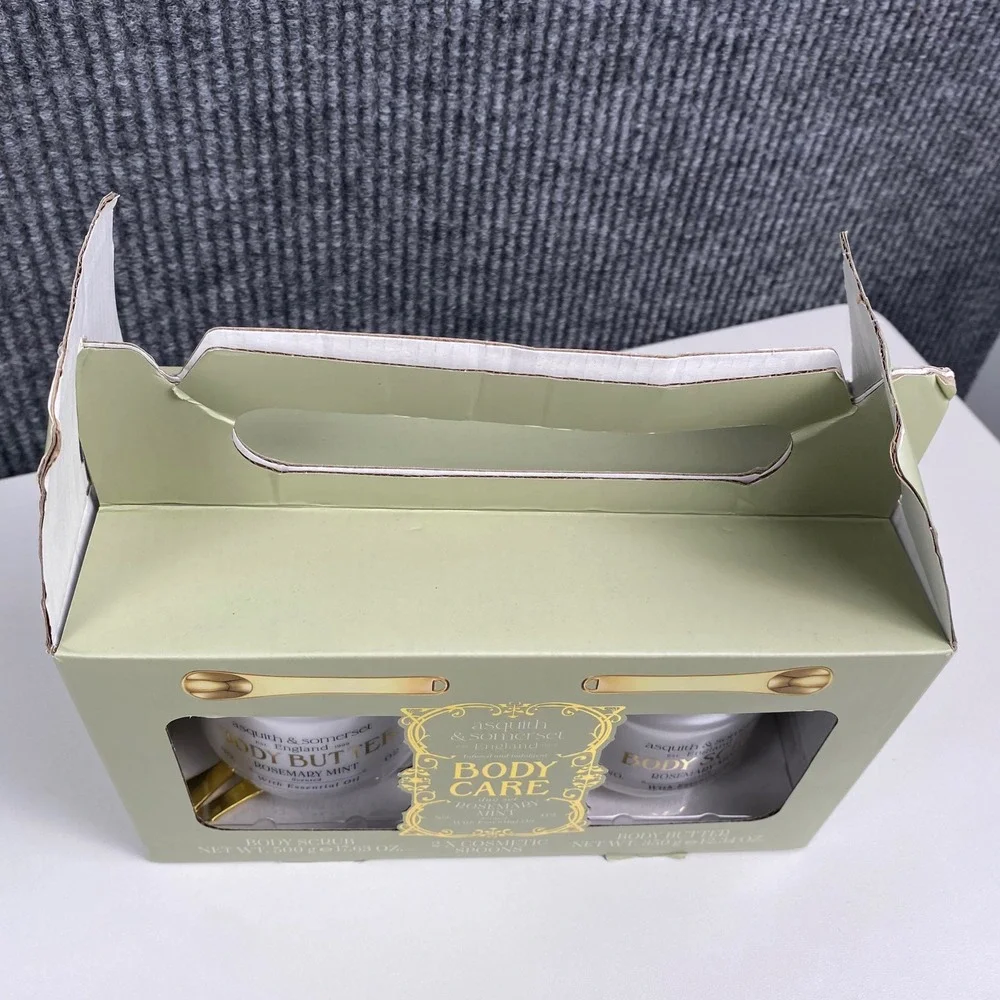Asquith & Somerset Rosemary Mint Body‎ Care Duo Set Scrub & Butter with Spoons